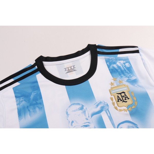 2023-2024 Argentiinan maailmanmestaruuskilpailujen muistopainos Jalkapallopukusetti sukat ja polvisuojat-No.10 MESSI(musta)#XL No.10 MESSI(black) #XL