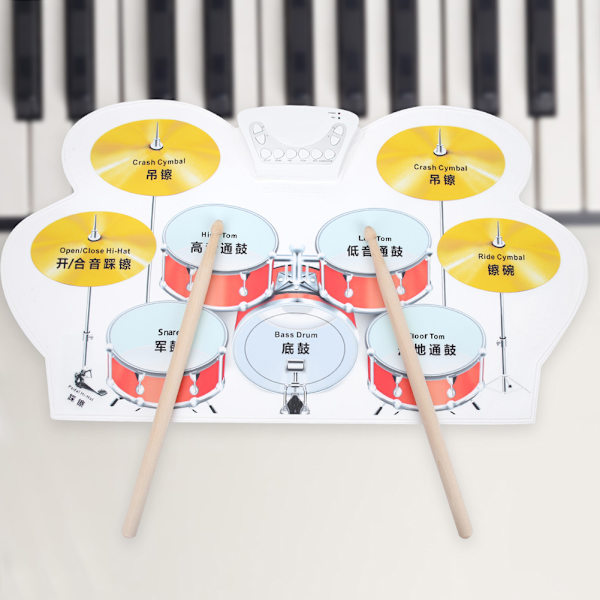 Bärbar digital USB / DC5V silikon elektronisk trumset pad musikinstrument färgglad