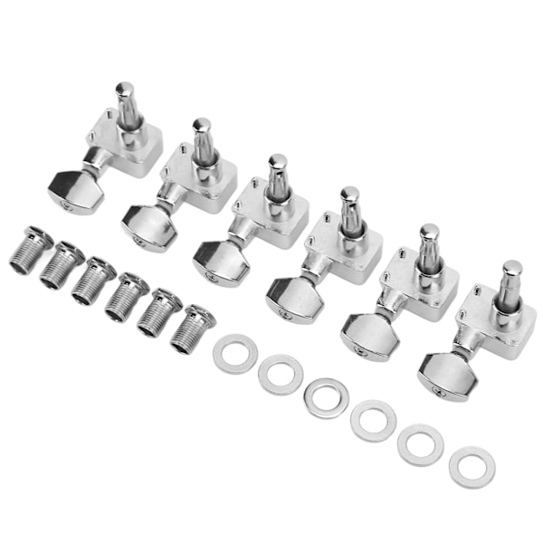 6 Set Guitar Stämningsknappar Stängd Sträng Stämmare Nyckel Maskinhuvud Set Kit för Fender Elektrisk Gitarr