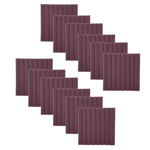12 st ljudabsorberande paneler 8 spår triangulär akustisk skum ljudisolerande material (violett)