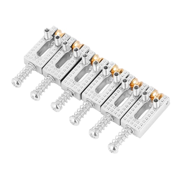 6PCS Gitar Saddles med Roller Bridge Gitar Reparationsdele (Sølv)