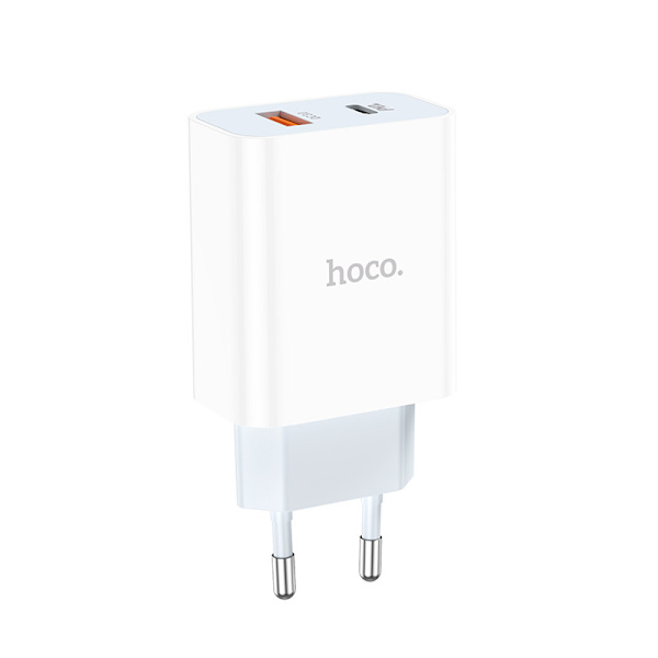 hoco. C97A Europeisk standard PD20W+QC3.0 lader for iPhone13 mobiltelefon hurtiglading hode