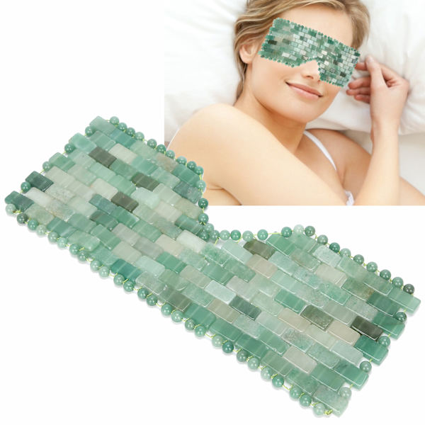 Ögonmask ansiktsmassager Naturlig Jade Sten Släcker Trötthet Minskar Sömn Avkoppling Vård Verktyg Aventurin