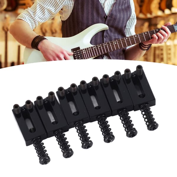 6 st Elektrisk Gitarr Stall Sadel Standard Zinklegering Gitarr Tremolo Stall Rull Sadel för Utbyte Svart