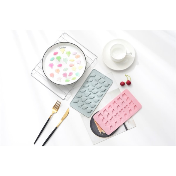 Høstkunst godteriformer Lønneblad silikonform 2 stk 3d blader formet håndlaget bakeform med 24 kapasiteter for DIY cupcake-dekorasjoner
