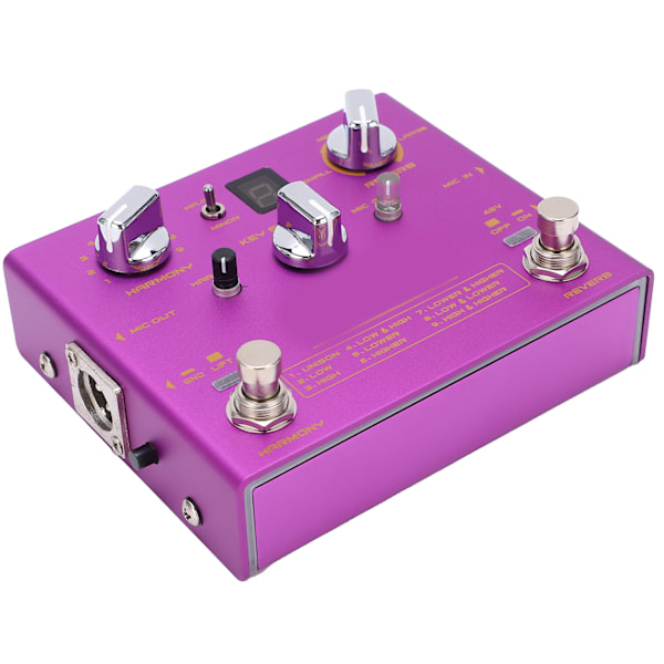 Vokaleffekter Justerbar 9 Reverb 12 Intervaller Maj Min Metal Effektpedal DC 9V 500mA