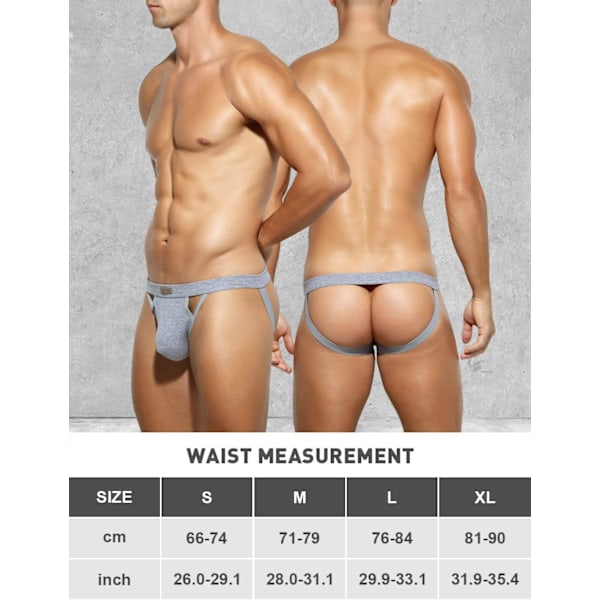 Mænds atletiske supporter stræk undertøj mesh jock strap multipack White With Pattern grey