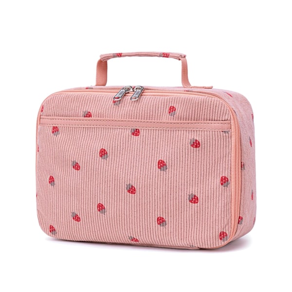 Meikkipussi Vetoketjullinen Pussi Matka-WC-laukku Kannettava Kosmetiikkalaukku Järjestäjä Naisille ja Tytöille pink