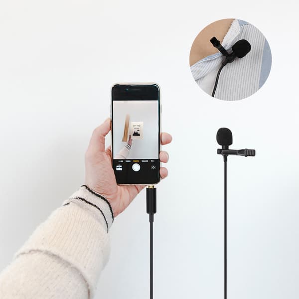 YC VM10 Bærbar Professionel Lavalier Clip-on Mikrofon til Kamera Smartphone