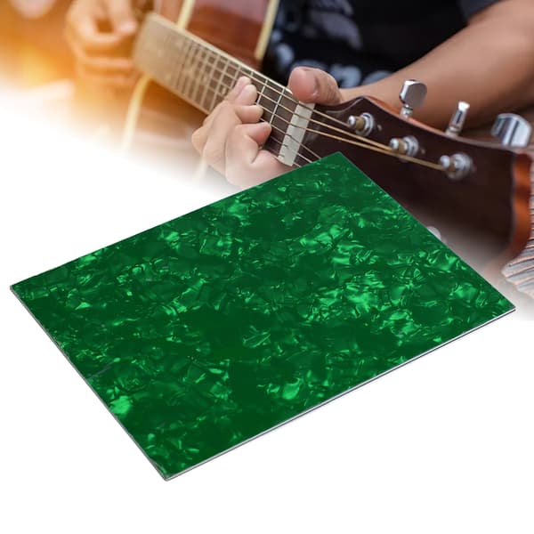 Gitarr plektrumskydd PVC celluloid bärbar elektrisk bas rep platta bakplåt ark grön pärla