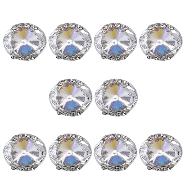 10 stk Glitter Alloy Rhinestones Manikyr Metall Vanndråpe Zirkon Neglekunst Dekorasjon 03#270