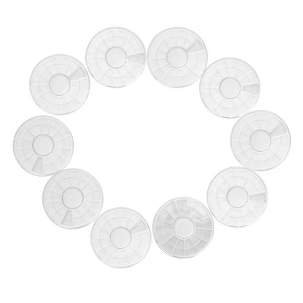 10 st Nail Art Dekoration Pärlor Strass Förvaringsbehållare 12 Galler Tom Hjul Box