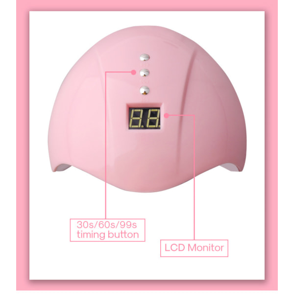 UV LED-nagellampa, gel UV-ljus nageltork, 36W nagelmaskin, smart, lätt, bärbar manikyr,