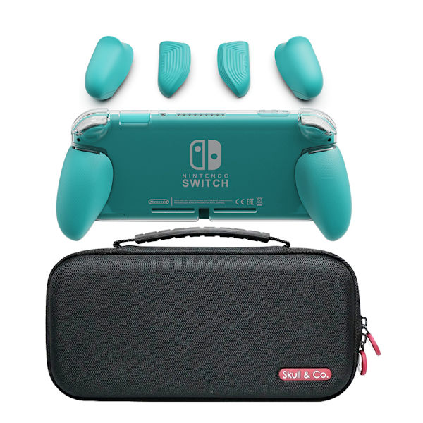 GripCase Lite Bundle: Ett bekvämt skyddande fodral med utbytbara grepp [för att passa alla handstorlekar] för Nintendo Switch Lite