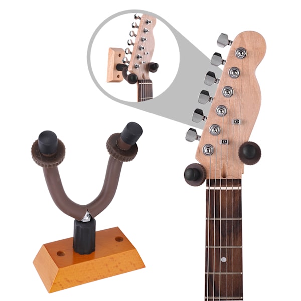 Väggmonterad gitarrhängare för elgitarr, bas, ukulele och andra stränginstrument
