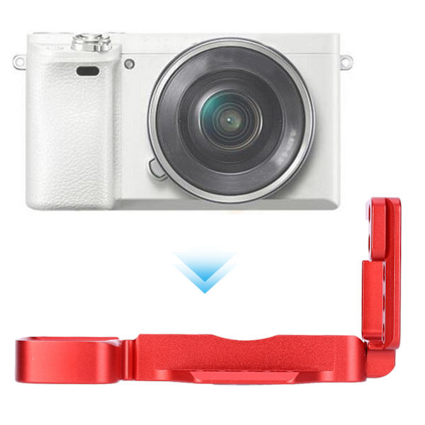 Röd matt kamera snabbkoppling L-fäste platta handgreppshållare för SONY A6000 ILCE-6000