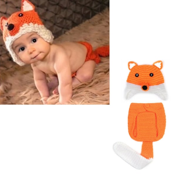 Nyfödd fotografi rekvisita Handgjord kostym Baby pojke fotografering Virkad hatt+byxor Outfits Set Kläder