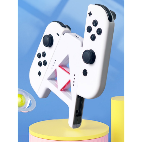 Slide Joy Con Ladestolpe for Switch/Switch OLED Potable Joy Con Lader Controller Komfort Håndtak Hastighetslading Mens Du Spiller(hvit)