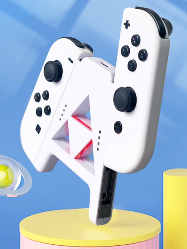 Slide Joy Con-opladningsgreb til Switch/Switch OLED Potable Joy Con-opladercontroller Komfortgreb Hastighedsopladning under afspilning (hvid)