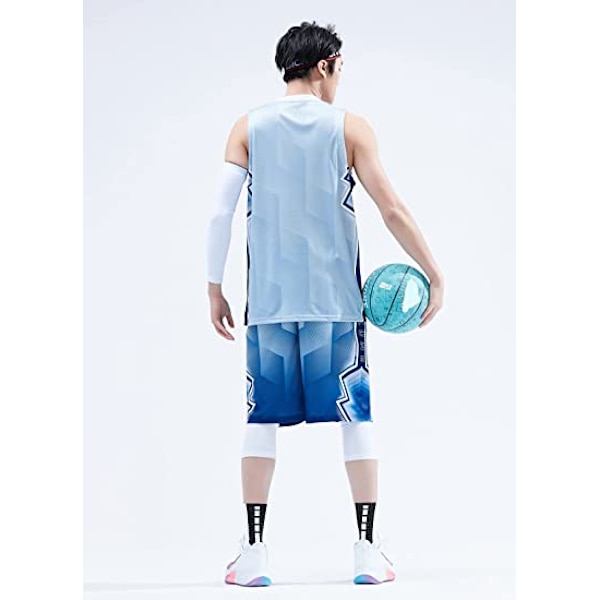 Basketbolltröjor och shorts för män, lagtröjor med fickor, träningsdräkter, grå — S