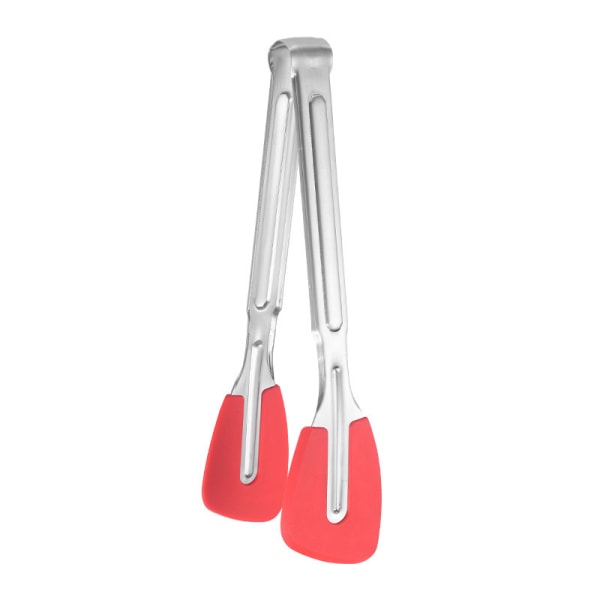 Kitchen Tongs for Cooking, with Silicone Heat Resistant non-stick Tips Kitchen Tongs, Steel Locking Kitchen Tongs for Cooking, 9'' (Red)