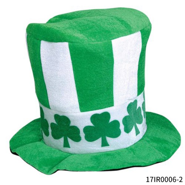 St. Patrick's Day Plaid Fabric Fedora Hat | Party Accessory, Irish festival hat shamrock high hat green hat festival decorations A