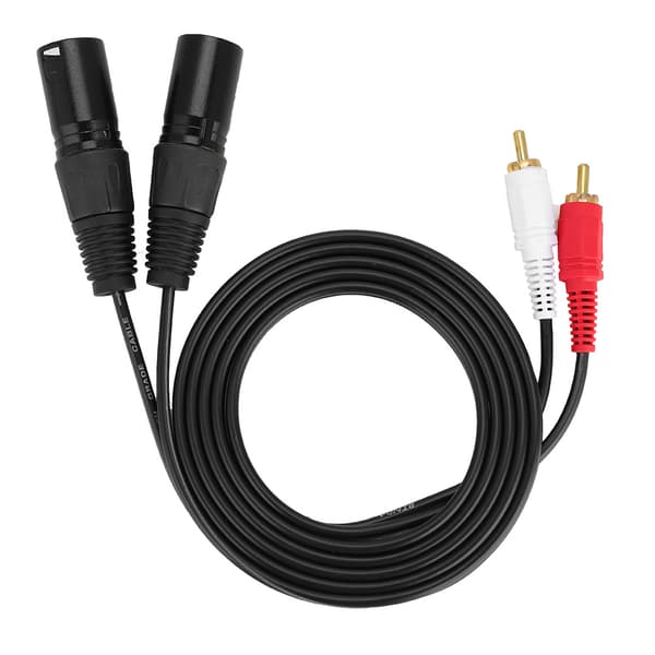 1,5 m mikrofon professionel 3-polet dobbelt XLR han til dobbelt RCA han patchkabel