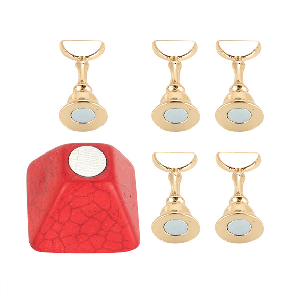 Magnetisk negletip øvelsesstand base legering holder neglekunst display manicure værktøjssæt rød