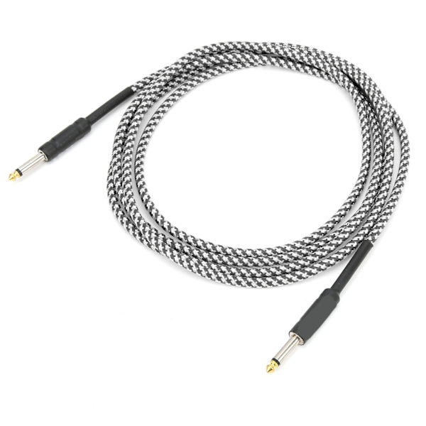 Kitara-kaapeli Punottu suojus Nikkelillä päällystetty liitin Äänikaapeli Elektroninen musiikkivälinejohto (Valkoinen)
