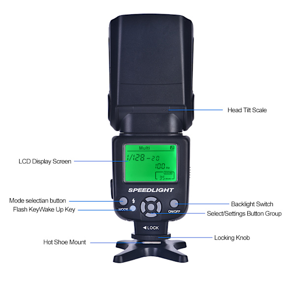 ZOMEI ZM430 Trådlös blixtsko på kameran Flash Speedlite för DSLR-kamera