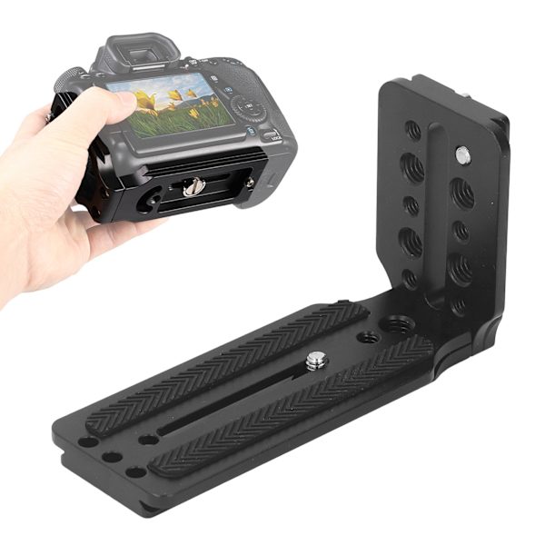 L-formad snabbkopplingsplatta i aluminiumlegering med 1/4 3/8 skruvhål för vertikal fotografering för DJI Osmo-kamera