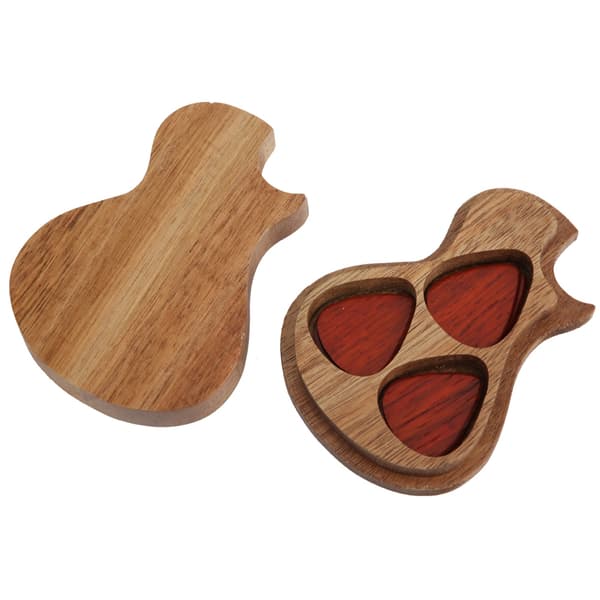Gitarrplektrum Box Set Mahogny Gitarr Form Fall Delikat Musikinstrument Tillbehör
