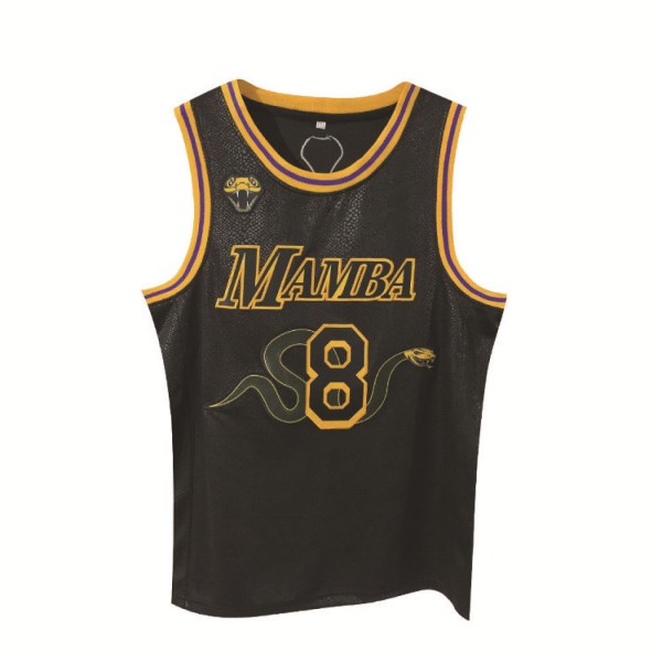 AVEKI baskettröja för män, svarta 8 Mamba-tröjor, modebaskettröja, present till basketfans, svart, M