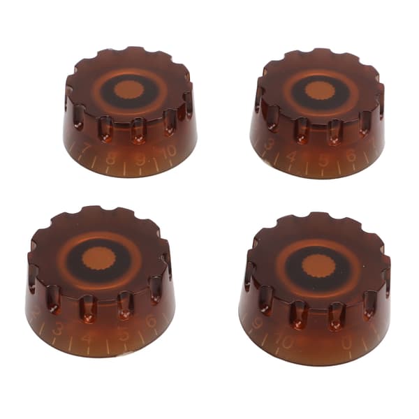 4 st gitarrknoppar plast professionell 24 fina splines bas kontrollknopp ersättning brun