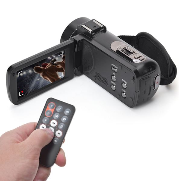 Ordro 2K 30FPS DV-videokamera 16x digital zoom 3 tum högdefinitions IPS-färgskärm nattvision infraröd videokamera