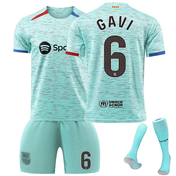 Herre/Børne 2024 Ny Fodbold Aktivtøj FCB #9 GAVI Fodboldtrøjer Fashion Sports T-Shirt Grøn 22 No.6