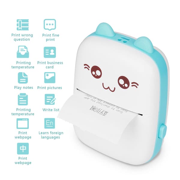 Mini kannettava lämpöherkkä musteeton tulostin valokuvapaperi tasku 58mm langaton Bluetooth Androidille IOS:lle graffitoitavissa
