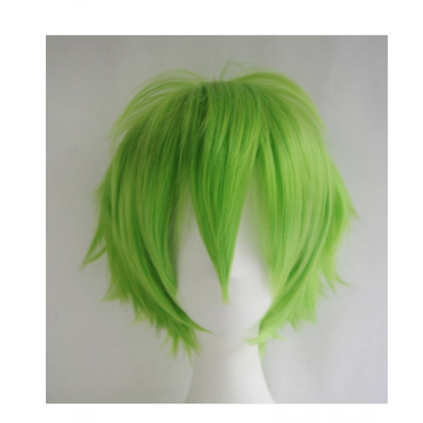 Wekity Unisex Anime Kort Cosplay Peruk Med Lugg Värmebeständigt Hår, Grön