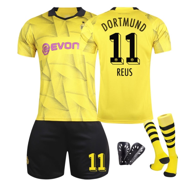 Dortmund Special Edition Børne-/Voksen Fodboldtrøje Sæt med Strømper og Beskyttere 23/24 Sæson 11 REUS S