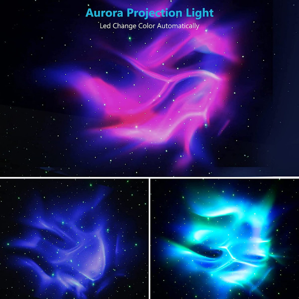 LED-tähtiprojektori, tähtiprojektori kaukosäätimellä, säädettävä kirkkausprojektori, Aurora-projektori, juhlakoristeen tunnelmavalaisin