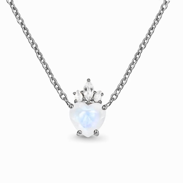 Månsten Halsband Choker Halsband för Kvinnor Regnbåge Syntetisk Månsten med Sterling Silver Kedja Fin Kort Halsband Present till Kvinnor