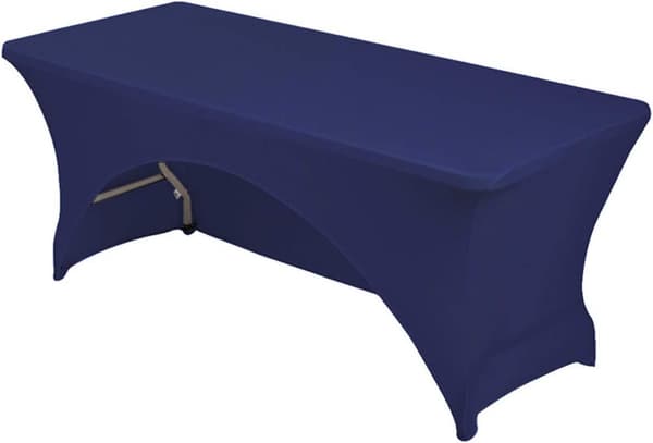 Spandex bordsduk 4 FT. Monterad polyester bordsduk stretch bordsduk bordsduk öppen bak - Marinblå