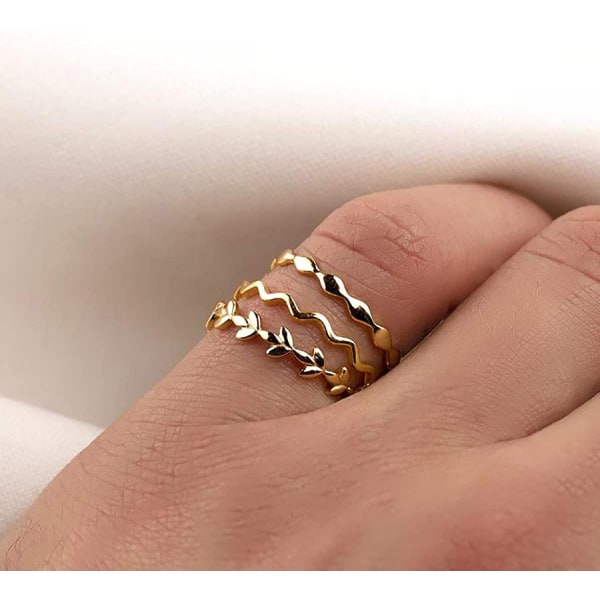 Guld Delikat Ögon Ring Berg Ring Stapelbar Ring Öppen Wrap Ring CZ Evighetsband för Kvinnor, Ringstorlek: 9