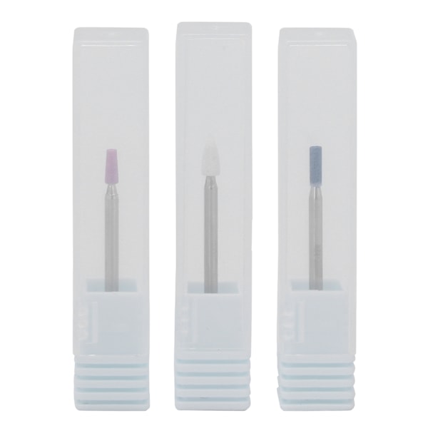 3pcs Nail Drill Bits Professional Nail File Cuticle Remover Bits with Storage Box