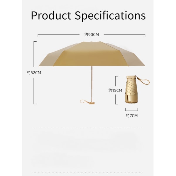 Mini vindtett sammenleggbar reiseparaply, sol- og regnparaplyer, UV-beskyttelsesparaply----gressgrønn