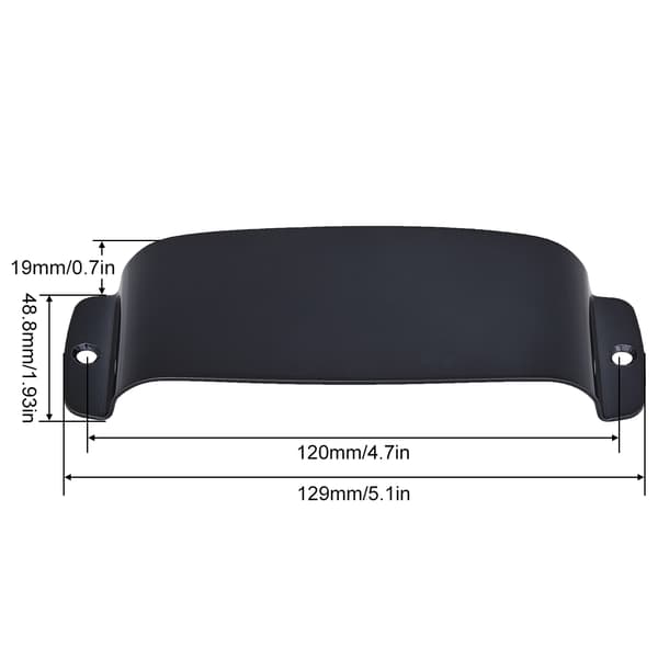 129 * 48,8 * 19 mm pickup-skydd i legering, reservdel för basgitarr (svart)