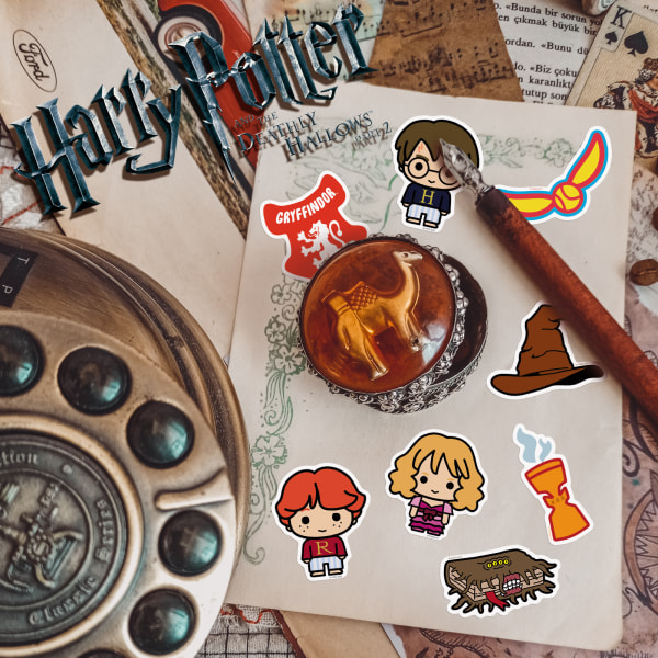 Harry Potter akvarell vinylklistermärken, set med 50 st, vattentät och UV-beständig, perfekt för alla dina prylar, samling söta karaktärer