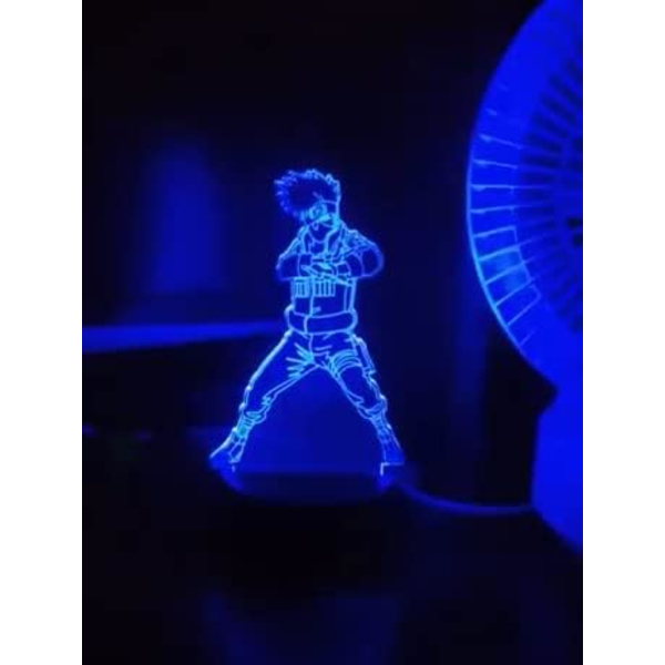 WJ Kakashi 3D Illusion lampe, 7 farver 3D Illusion Visual natlys med USB-opladning, Anime jule- og fødselsdagsgaver Kakashi