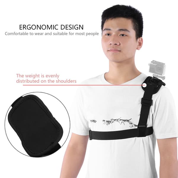 Udendørs brystsele hovedrem montering selfie stick flydende greb tilbehørssæt til Gopro