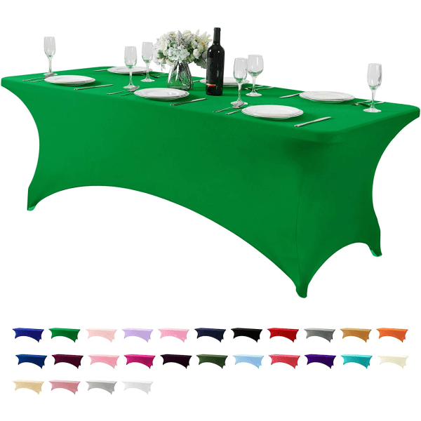 Spandex cover för 8FT-bord Universal stretchduk för fest, bankett, bröllop och evenemang - Emerald